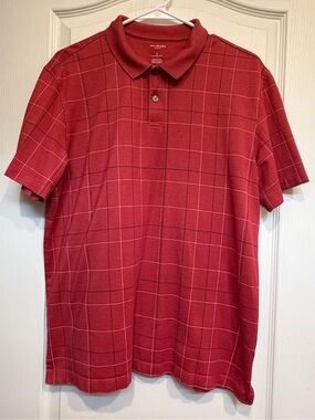 Van Heusen Men’s Red Checked Polo Shirt